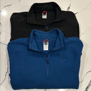 The North Face Blue and Black Fleece Pullover